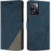 SONWO Cover per Oppo A57S 4G / Oppo A57 4G Custodia, Flip Caso in PU Pelle Case Cover Premium Portafoglio Custodia per Oppo A57S 4G / Oppo A57 4G, Supporto Stand, Slot per Schede, Blu