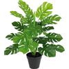 rusepin Pianta artificiale Splitphilo in vaso, pianta artificiale a foglia di splalo, Monstera, fiori di seta, piante decorative, piante da appartamento, fiori artificiali, pianta da ufficio, 46 x 35 x 35 cm