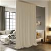 RoomDarkning Tende divisorie oscuranti, tende da soffitto con ganci, riduzione del rumore, tenda per la privacy per parete, 4,6 m di larghezza x 2,4 m di altezza, color crema beige, 1 pannello