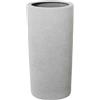 DRW Portaombrelli Rotondo in Ceramica in Grigio Chiaro, Medidas: 25x25x50 cm