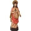 DRW Figura Sacro Cuore di Gesù Stile Legno Resina Dipinto a Mano 20 cm