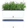 Planterhoma Fioriere rettangolari da 43,2 x 11,4 cm, per irrigazione automatica, rettangolare, in plastica, con fori di drenaggio, vaso da fiori per interni allungati, confezione da 2
