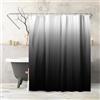 Americanflat Tenda Doccia 180x200 cm Nero Sfumato - Tenda per Doccia con Anelli in Metallo e 12 Ganci - Shower Curtain per Bagno Resistente all'Acqua in 100% Poliestere