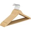 SONGMICS Grucce Appendiabiti Legno, 10 Pezzi, Appendini, Scanalature su Spalle, Gancio Girevole a 360°, Legno di Betulla, Risparmio di Spazio, per Pantaloni Giacche, Beige Naturale CRW035KZ01