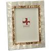 DONREGALOWEB Portafoto in Madreperla per Foto da 13 cm x 18 cm in Colore Bianco e Beige