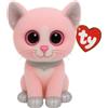 TY - Peluche - Beanie Boos - Gatto - Fiona - Rosa e Bianco - Occhioni zampine orecchie glitter - Collare glitterato - Il peluche con gli occhi grandi scintillanti - 28 Cm - 36489