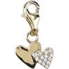 Depesche 11785-076 Charms Express Yourself-Ciondolo per collane e bracciali, 2 Cuori, Placcato Oro, Come Piccolo Regalo, Multicolore