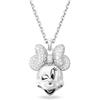 Swarovski Disney 100 Collana Pendente Minnie Mouse, con Cristalli Swarovski, Chiusura a Moschettone, Placcatura in Tonalità Rodio, Bianco