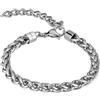 Breil, Collezione Jox, Bracciale Uomo, in Acciaio Lucido Specchiato, con Particolare Catena Intrecciata, Accessorio Minimal ed Elegante, Lunghezza 17.50 cm, Silver
