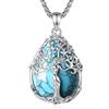CELESTIA Natale Collana Donna con Ciondolo Albero Della Vita - Regalo Donna Compleanno Idea Regalo per Mamma, Moglie, Suocera, Zia- Gioiello Placcato Argento con Turchese e Catena Acciaio
