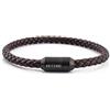 Akitsune Bracciale in pelle Silvus con chiusura magnetica | 5 mm | Bracciale per donna e uomo, acciaio inossidabile, bracciale semplice - Nero - Marrone, 22,5 cm