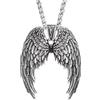 GTHIC Collana con ciondolo ali d'angelo Ciondolo volante vintage per uomo e donna Regalo di gioielli unisex in acciaio inossidabile Argento con catena da 70 cm