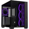 ASUS A32 PLUS TG ARGB BLACK Case ATX a Doppia Camera, Supporta Radiatori da 360 mm e Schede Grafiche da 420 mm, 4 Ventole ARGB Preinstallate, Gestione Pulita dei Cavi, Design Panoramico, Nero