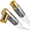 KabelDirekt - Cavo Antenna TV 4K, Coassiale - 90° angolato/dritto - 7,5 m - Cavo TV digitale/analogico - Disponibile in 0,5-20 m (Presa dritta/Spina angolata, per DVB-C/DVB-T/DVB-S, bianco)