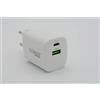 Technaxx Caricatore rapido TX-198 a doppia porta da 30 W per cellulari e dispositivi - Spina di alimentazione per cavo di ricarica - 1 USB C, 1 caricatore rapido USB-A, monitoraggio della carica