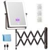 Famihomii 5000mAh Specchio Trucco con Luci Ricaricabile, 8,7″ Doppio Uso 1X/30X Ingrandimento, Specchio Ingranditore da Parete, 3 Temperature di Luce, Regolabile in Luminosità, Girevole 360° (Bronzo)