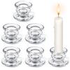 Feruchun 6 Pezzi Porta Candele Vetro,Candeliere Trasparente,Portacandele Trasparenti per Natalizie Festa Matrimonio Tavolo Decorazione