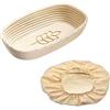 Westmark Cestino da lievitazione, ovale + coperchio, con punta, canna/cotone, beige chiaro, 3235227B