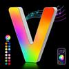Kangtaixin Lettere Luminoso con USB, APP Controllo Luci LED di Lettera Alfabeto, Figura a Cuore con Luce Colorate RGB per Decorazione e Atmosfera, Luci Notturne Scrivania, Compleanni, Matrimoni, Vetrine - V