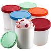 TOOSOAR Set di 6 Coppette Gelato, 250ML Vaschetta per Gelato con Coperchi in Silicone, per la Conservazione di Gelato Fatto in Casa, Sorbetto
