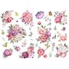 Joeyan Adesivi per Mobili di Trasferimento, 2 fogli 43x30cm Grandi Vintage Acquerello Peonia Design,Adesivi Artigianali per Legno Vetro Metallo Tela Ceramica Plastica DIY Casa Decorazione, Rosa Peonia Fiore