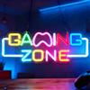 Nzkeuf Gaming Zone Scritte Neon, Insegna Luminosa LED al Neon da Parete con USB Alimentazione, Scritta LED Dimmerabile per Sale Giochi, Grotta Dell'uomo, Regali per Giocatori Adolescenti e Adulti