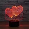 jwiaw Palloncini 3D a forma di cuore doppio LED Luce notturna 3D Lampada da atmosfera romantica Illuminazione Decorazione per matrimoni Amanti Regalo di coppia