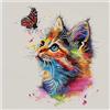 Xinpinzhou Kit Punto Croce Gatto Animale, Schemi Quadri Set Ricamo Punto Croce Kit da Ricamare Principianti Prestampato Stampato Completo Starter Bambini Cross Stitch Embroidery Ricami 36 x 36 cm