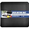 KitchenRaku KR Tappetino scolapiatti, Resistente al calore,Sottobicchieri in silicone antiscivolo, Presine, Tovaglietta, Ripiano per cucchiai (Nero, 60x40cm)