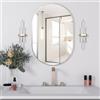 NEUWEABY Specchio ovale da bagno da parete, specchio ovale da 50 x 75 cm specchio da bagno argento per sopra il lavandino, specchio da parete per pillole, specchio moderno con cornice in metallo