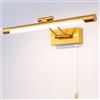 MantoLite Lampade da Parete per Interni 8W, Specchio da Bagno LED Applique da Parete con Testa Della Lampada Girevole per Camera da letto, 3000K Hotel Restaurant Lampada(900LM Ottone,40CM)