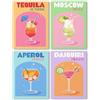 WEMEON Diamond Painting - Set di 4 bicchieri da cocktail per adulti, 5D, per mosaico, per adulti, 30 x 40 cm