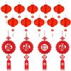 FEPITO 14 Pz Capodanno Cinese Set Decoration Hanging Ornamento con Cinese Ciondolo Nodo di Carta Rossa Lanterne Cinesi per la casa, Festival di Primavera, Matrimonio Cinese, Ristorante Decoration