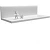 Mama Store Mensola Ripiano 50cm a L da Muro, Bianco Artico, 50CM x 22CM x 13CM