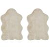 -LUXOR- living Tappeto in pelliccia sintetica Coste per camera da letto, ideale come tappeto per camera da letto, set da 2, 55 x 80 cm, beige