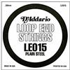 D'Addario Corda singola D'Addario LE015 in acciaio, senza pallino finale, .015