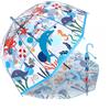 Generisch Ombrello per bambini con tetto a cupola, leggero e divertente, con protezione dal vento e dalla pioggia, a forma di campana, trasparente, regalo per bambini, Blu delfino, Small