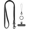 MORSUNBELA Porta Badge da Collo Cordino per Cellulare Portachiavi Nero | 48 cm Stirata Porta Badge da Collo Cordino Portachiavi Lungo Insegnanti Laccetti per Telefono Chiavi Permesso di Lavoro