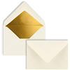 FarbenFroh by GUSTAV NEUSER 50 buste per lettere, colore bianco naturale con interno dorato, DIN C7, 8,1 x 11,4 cm, con chiusura a umido, 120 g/m², ideali per buoni, regali di denaro