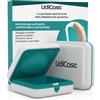 Udivita 2 Custodie Porta Apparecchi Acustici - UdiCase Antiurto Antipolvere e Antischizzi - Contenitore 7x7x3cm Tascabile Impermeabile e Compatto - Interno Ergonomico e Apertura Rapida con Piedini Antiscivolo