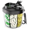 NAVIKIA Contenitore per pillole 7 giorni mattina mezzogiorno sera - scatola rotonda per medicinali con 7 scomparti, ampia apertura e design anti-confusione, senza BPA, ideale per i viaggi. Include 20