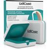 Udivita 2 Custodie Porta Apparecchi Acustici - UdiCase Antiurto Antipolvere e Antischizzi - Interno Ergonomico Apertura Rapida con Piedini Antiscivolo - Contenitore Portatile Impermeabile Compatto 7x7x3cm