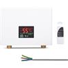 Mulcort Scaldacqua istantaneo 5500 W Mini scaldabagno elettrico da parete con indicatore LED e telecomando per casa, camper, cucina, bagno, bianco