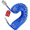 LNSYSNS Tubo Compressore Aria 5 m PU Blu Ø 6,5x10 mm Raccordo 1/4 Europeo | Diametro Interno 6,5mm ed Esterno 10mm, Raccordo Rapido 1/4, Max 10 Bar, -20°C a 60°C, Anti-Usura, per Compressori
