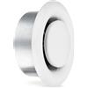 calimaero® TVSA Valvola a Disco Regolata 100 mm, Griglia Ventilazione Bianca con Telaio di Montaggio, Lamiera d'acciaio, Regolazione continua del flusso d'aria, Robusta, Durevole, Bianco RAL9016
