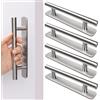 AROMUJOY Maniglie Autoadesive per Porte, 4 Pezzi Maniglie per Mobili, 128mm Maniglia Autoadesiva per Porta Scorrevole in Acciaio Inox per Porta del Balcone, Senza Trapano, Cassetti, Armadi, Argento