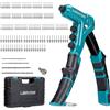 LIBRATON Rivettatrice Manuale, Pistola Rivettatrice Professionale con 200 Rivetti in Alluminio, Include 4 Punte da Trapano, 4 Teste di Rivetto Senza Utensili (2,4mm, 3,2mm, 4,0mm, 4,8mm)