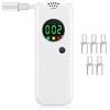 AURIVEE Etilometro Portatile Professionale, Certificato e di Precisione con Display LCD - Tester Alcolico per Casa e Feste, Include 5 Bocchini