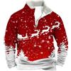 Generico Maglione Natalizio Uomo Maglioni Natalizi Felpa Natale Uomo Mezza Zip Termico con Collo Alto, Pullover Sportivo A Maniche Lunghe in Pile per attività Outdoor
