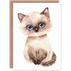 Artery8 Cute Ragdoll Kitten Fluffy Cat Lover Watercolour For Child Kids Birthday Card